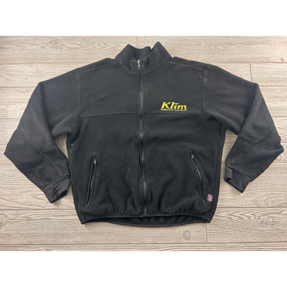 Klim Aggressive Sled Wear Fleece Jacket Mens Black Full Zip Snowmobile Large